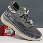 تصویر کفش راحتی اسکیچرز طرح جورابی رنگ طوسی سایز ۳۶ و ۳۷ 