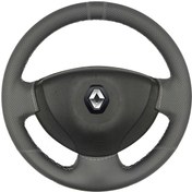 تصویر روکش فرمان رنو ساندرو مدل بازودار کلاسیک طوسی 