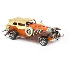 تصویر اشیاء دکوراتیو و مجسمه چند رنگ کرم قرمز فلزی کلاسیک شیء ماشین 35X14X11 سانتی متر Lucky Art 