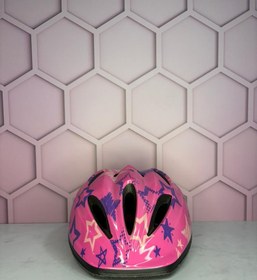 تصویر کلاه اسکیت بچه گانه MV12 | صورتی-ستاره ای 