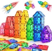 تصویر SWIFT 60 pc بلوک های مغناطیسی کاشی ساختمان | اسباب بازی های STEM برای پسران و دختران 3 سال به بالا-آموزش با بازی برای کودکان نوپا- اسباب بازی های ساخت و ساز کودکان-الهام بخش، آموزشی 