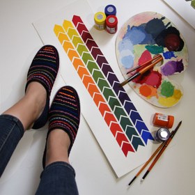 تصویر گیوه طرح آب رنگی 