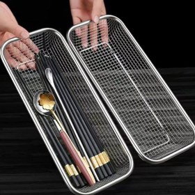 تصویر سبد آبکش توری استیل مستطیل 