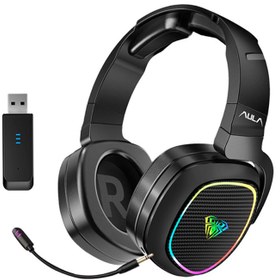 تصویر هدست گیمینگ AULA F608 RGB AULA F608 Bluetooth Wireless + Wired Dual Mode Gaming Headset