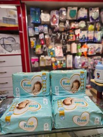 تصویر پوشک سایز صفر نوزاد برند prima pampers 