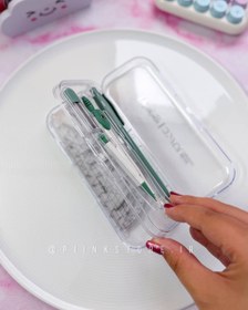 تصویر ست پرگار و گونیا + خودکار 