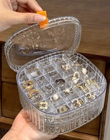 تصویر جعبه جواهرات مدل Transparent jewelry storage box LD-1003 