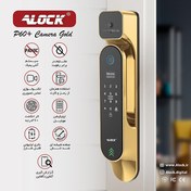 تصویر دستگیره چشمی دار و قفل اثر انگشتی دیجیتال ALOCK مدل P60+ Camera 2023 - طلایی 