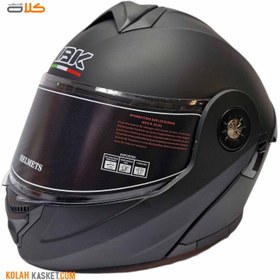 تصویر کلاه کاسکت فک متحرک مشکی مات iBK قالب کوچک iBK Matte Black Flip Up Helmet Small Form