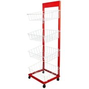 تصویر استند قلابدار یک طرفه 4 طبقه چرخدار چیپس و پفک 