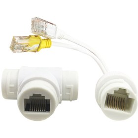 تصویر مبدل یک به دو PoE مسافت کابل کشی مجاز ۵۰ متر مدل GNT-5313AB Connector 1 to 2 PoE Model GNT-5313AB