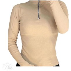 تصویر بلوز آستین بلند کرم و سبز کمرنگ و مشکی و سفید و استخوانی 