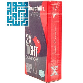 تصویر کاندوم چرچیلز مدل 2x Tight بسته 12 عددی بهداشت جنسی