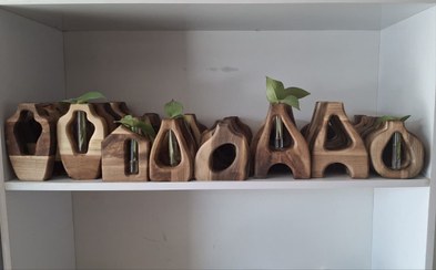 تصویر گلدان چوبی 10 عددی - در 6 طرح مختلف 