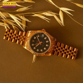 تصویر ساعت ست رولکس دیت جاست صفحه مشکی مدل ROLEX - F 714983 