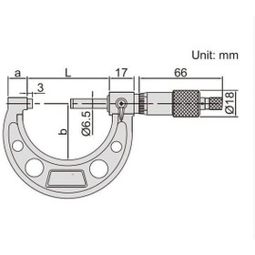 تصویر میکرومتر خارج سنج 5-4 اینچ اینسایز مدل 5-3203 INSIZE 3203-5 outside micrometer