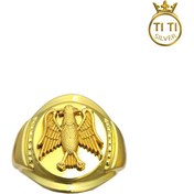 تصویر انگشتر مردانه طلا روس با سنگ اونیکس 