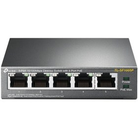 تصویر سوییچ دسکتاپ 5 پورت تی پی-لینک مدل TL-SF1005P Desktop Switch TP-Link TL-SF1005P 5-Port