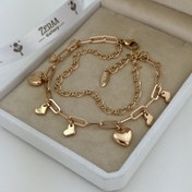 تصویر دستبند دولاین آویز قلب 