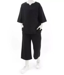 تصویر ست بلوز شلوار لینن مشکی 