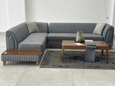 تصویر مبل راحتی ۵ نفره مروارید تسلا طوسی 