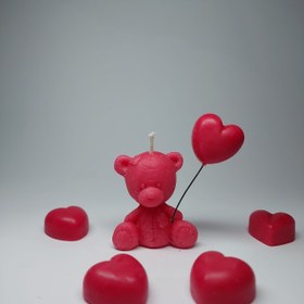 تصویر شمع تدی قلبی Lovely Teddy Candle