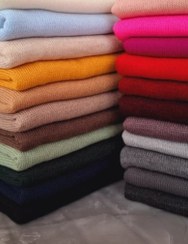 تصویر شال بافت ریز ساده - زرد 