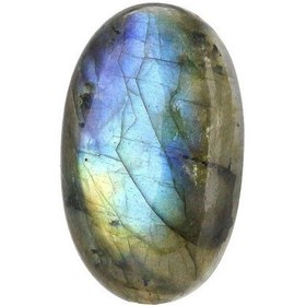 تصویر نگین لابرادوریت اصل با تراش دامله Original labradorite gem with a diamond cut