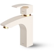 تصویر شیر روشویی شودر مدل باواریا  شیری طلایی shouder basin faucet bavaria