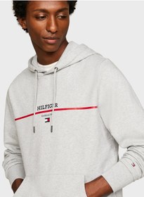 تصویر هودی راه راه از پارچه تری برند Tommy Hilfiger Striped Terry Hoodie