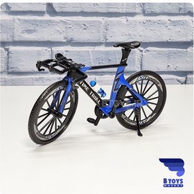 تصویر ماکت فلزی دوچرخه تایم تریل آبی(Blue time trail bike ) 