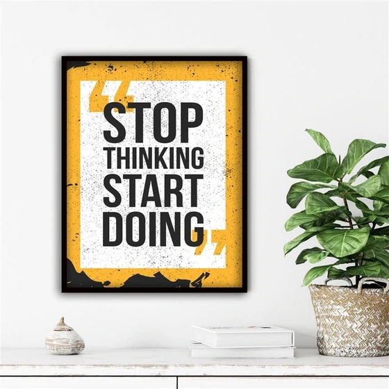 خرید و قیمت تابلو انگیزشی stop thinking start doing | ترب