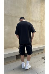 تصویر خرید اینترنتی تیشرت آستین کوتاه مردانه سیاه برند no362 ST00168 Ronfish Oversize T-Shirt Siyah