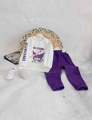 تصویر ست دخترانه بلوز و شلوار کرومی دورس پنبه - سایز 