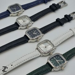 تصویر ساعت مچی فلورا چرمی مینیمال زنانه مربع کد ۱۱۱۶ 