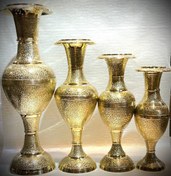 تصویر گلدان کشمیر طرح طاووس برنجی در هفت سایز مختلف - سایز 