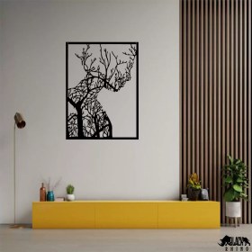 تصویر استیکر دیواری درخت شکل صورت 