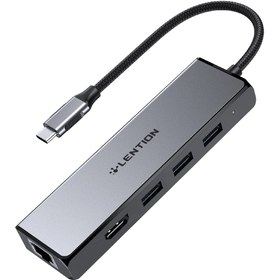 تصویر هاب 5 پورت USB-C لنشن LENTION CB-C25 