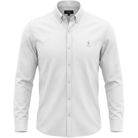 تصویر پیراهن مردانه بنگال کش یقه دیپلمات آستین بلند Men’s Bengal Stretch Shirt with Diplomat Collar - Long Sleeve