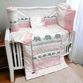 تصویر سرویس خواب 7تکه لیزا Lisa طرح فیل صورتی 