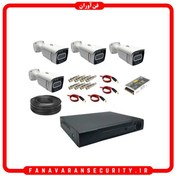 تصویر پکیج دوربین مداربسته 4 کانال دید درشب رنگی cctv camera packing 4ch