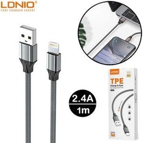 تصویر کابل تبدیل USB به Lightning الدینیو مدل LS441 طول 1 متر اصلی LDNIO LS441 2.4A 1M USB To Lightning Fast Cable