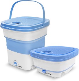 تصویر ماشین لباسشویی سبک وزن قابل حمل ‎Pyle مدل PUCWM33 با ظرفیت 2 کیلوگرم ا Pyle Portable Mini Washing Machine Lightweight Collapsible Bucket - Perfect for Camping, Travelling, Apartment, Dorm USA Brand - Pure Clean PUCWM33 Pyle Portable Mini Washing Machine Lightweight Collapsible Bucket - Perfect for Camping, Travelling, Apartment, Dorm USA Brand - Pure Clean PUCWM33