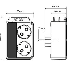 تصویر محافظ برق پریزی پکیج گرین لاین GLP162 - مجهز به پایه نگهدارنده تلفن همراه / 24 ماه / محافظ و 2 راهی پریزی برق مخصوص پکیج، ماشین لباسشویی و لوازم برقی پرمصرف Package power protector