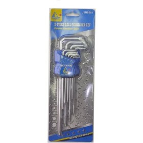 تصویر ست 9 تایی آچار ستاره ای بلند HEX KEY مدل JJH8001 