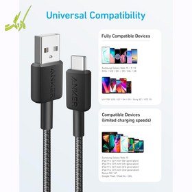 تصویر کابل تبدیل USB به تایپ سی انکر مدل A81H5 طول 90 سانتی‌متر Anker A81H5 322 USB-A to USB-C 90cm Cable