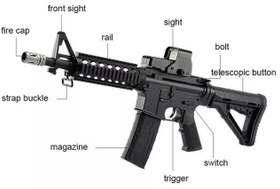 تصویر تفنگ تیرژله ای m4 آپگرید شده M4A1 Buhan Gel Rifle Blaster