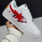 تصویر کتانی زنانه Bape مدل جدید کیفیت مستر سایز ۴۵ تا ۴۰ چرم مصنوعی 