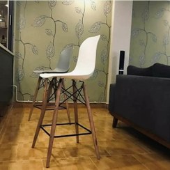 تصویر صندلی اپن کانتر بار پیشخوان مدل آریا فایبرگلاس پایه چوبی نشکن 