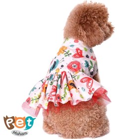 تصویر لباس سگ و گربه پیراهن توری دار خامه دوزی مناسب سگ 3 تا 10 کیلو مدیم لارج ایکس 